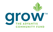 An image of the Grow logo, which is a blue and green graphic icon that says, "Grow: The Advantis Community Fund."