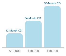 Graphic comparing 12, 24, 36 Month CDs