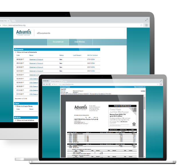 Site view of Advantis website on desktop and laptop.
