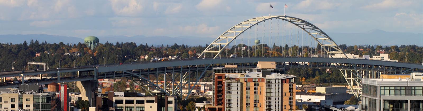 Portland Fremont bridge and downtown