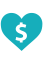 heart with dollar sign icon